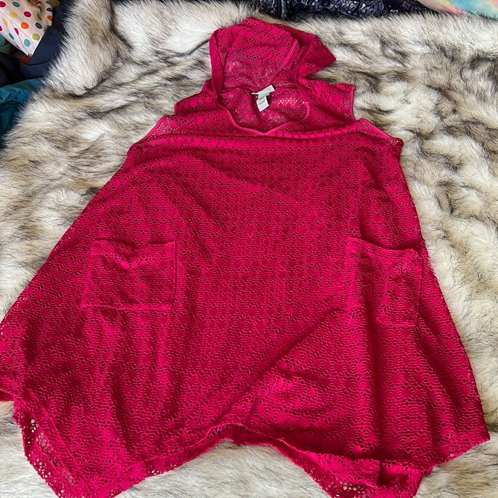 Neon pink swim cover up